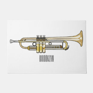 Trumpet cartoon illustration doormat