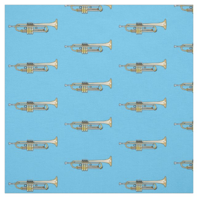 Trumpet cartoon illustration fabric (Swatch)