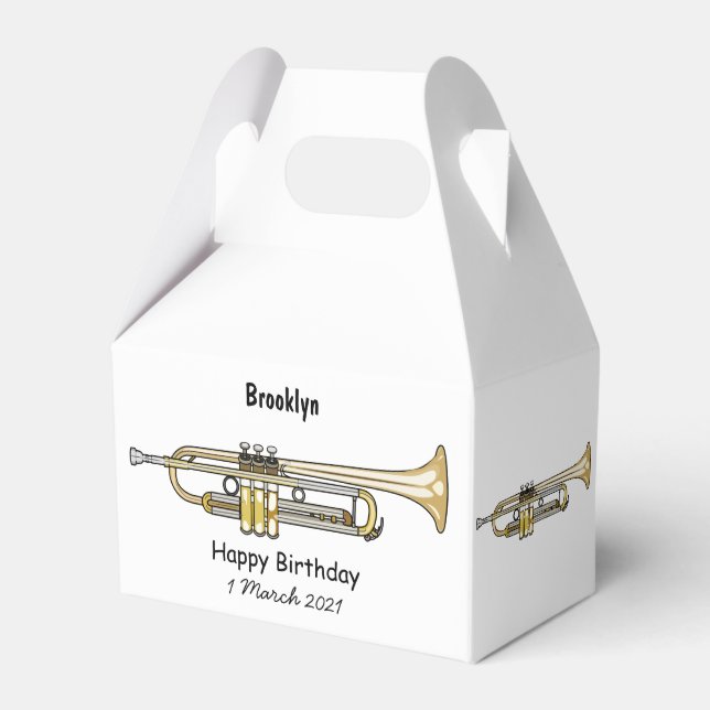 Trumpet cartoon illustration favour box (Front Side)