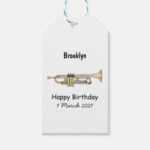 Trumpet cartoon illustration gift tags