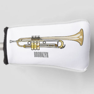 Trumpet cartoon illustration  golf head cover