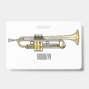 Trumpet cartoon illustration ID badge