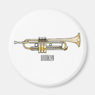 Trumpet cartoon illustration  magnet