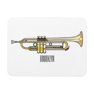 Trumpet cartoon illustration magnet