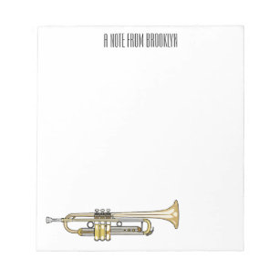 Trumpet cartoon illustration notepad