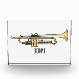 Trumpet cartoon illustration photo block