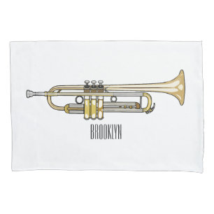 Trumpet cartoon illustration pillowcase