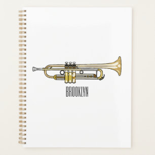 Trumpet cartoon illustration  planner