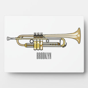 Trumpet cartoon illustration  plaque