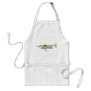 Trumpet cartoon illustration  standard apron