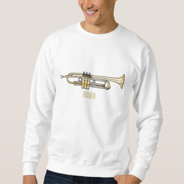 Trumpet cartoon illustration  sweatshirt (Front)