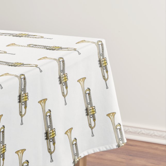 Trumpet cartoon illustration  tablecloth (In Situ)
