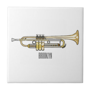 Trumpet cartoon illustration  tile