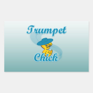 Trumpet Chick #3 Rectangular Sticker