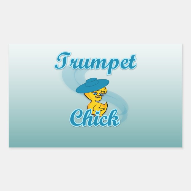 Trumpet Chick #3 Rectangular Sticker (Front)