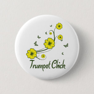 Trumpet Chick 6 Cm Round Badge