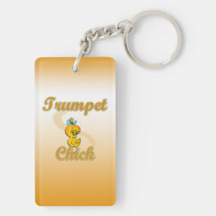 Trumpet Chick Key Ring