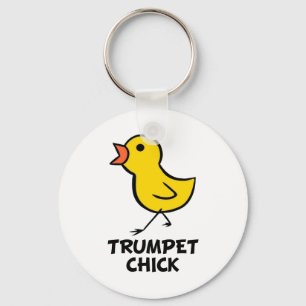 Trumpet Chick Key Ring