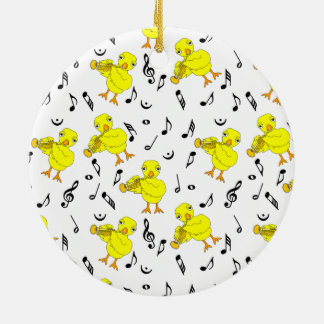 Trumpet Chick Music Notes Ceramic Tree Decoration