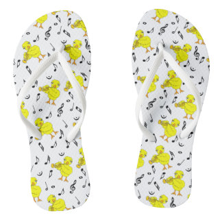 Trumpet Chick Music Notes Jandals