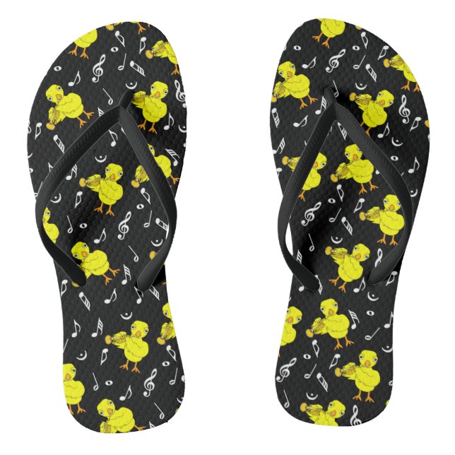 Trumpet Chick Music Notes Jandals (Footbed)
