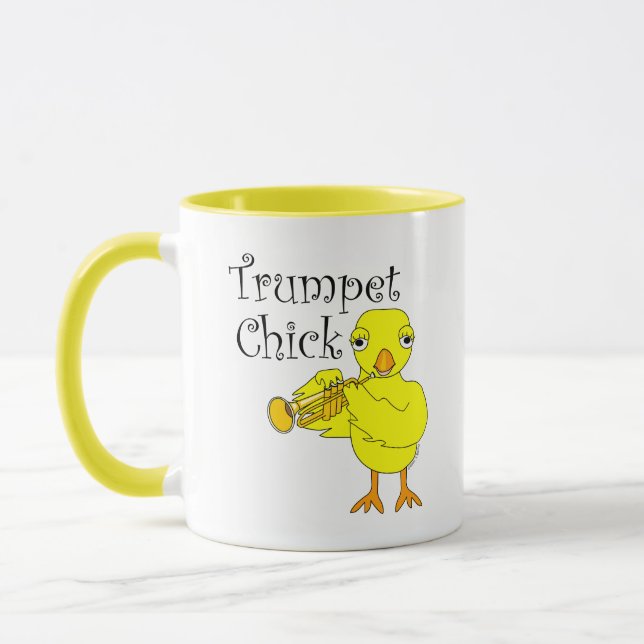 Trumpet Chick Text Mug (Left)