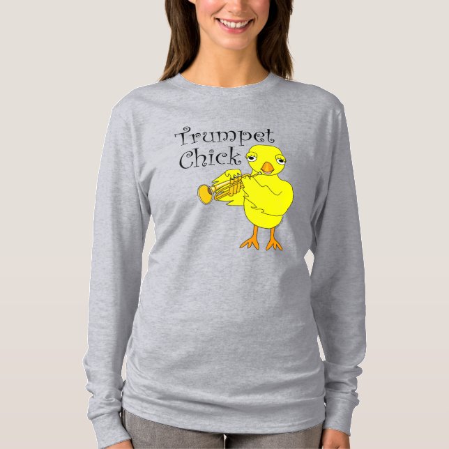 Trumpet Chick Text T-Shirt (Front)