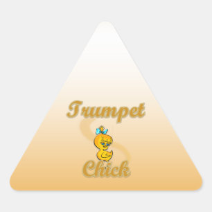 Trumpet Chick Triangle Sticker