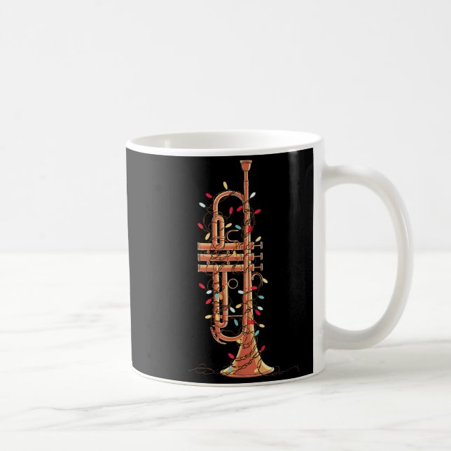 Trumpet Christmas Graphics Lights Lover Player Tru Coffee Mug (Right)