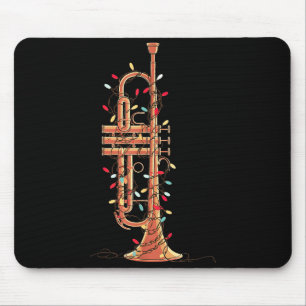 Trumpet Christmas Graphics Lights Lover Player Tru Mouse Pad