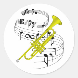 Trumpet Classic Round Sticker