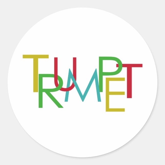 Trumpet Classic Round Sticker (Front)