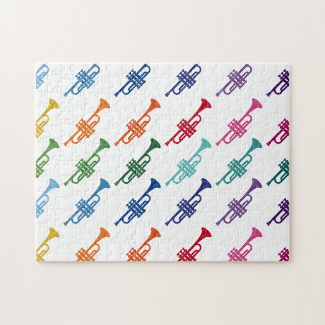 Trumpet Colourful Fun Array Music Jigsaw Puzzle (Horizontal)