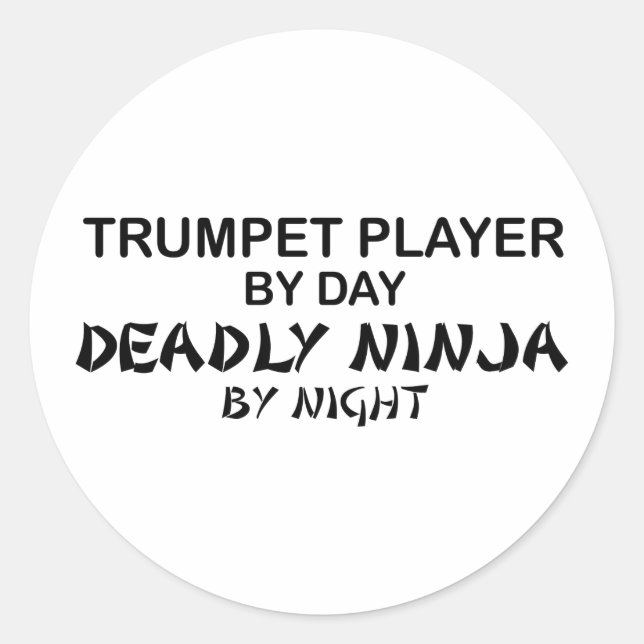 Trumpet Deadly Ninja by Night Classic Round Sticker (Front)