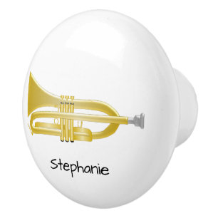Trumpet Design Personalised Ceramic Knob