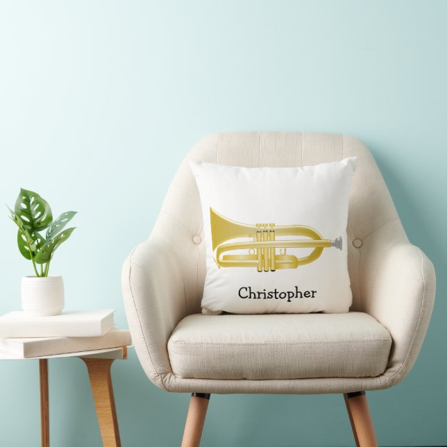 Trumpet Design Personalised Cushion (Chair)
