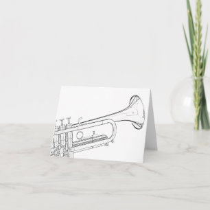 Trumpet Drawing Greeting Cards