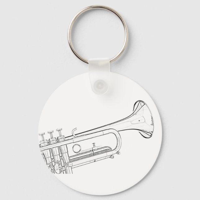 Trumpet Drawing Keychain (Front)