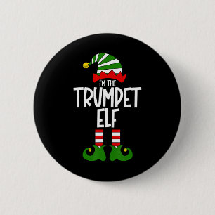 Trumpet Elf Xmas Music Instrument Matching Christm 6 Cm Round Badge
