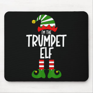 Trumpet Elf Xmas Music Instrument Matching Christm Mouse Pad