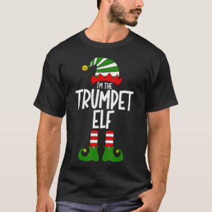 Trumpet Elf Xmas Music Instrument Matching Christm T-Shirt