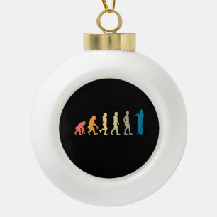 Trumpet Evolution Ceramic Ball Christmas Ornament