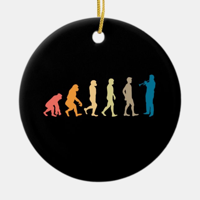 Trumpet Evolution Ceramic Tree Decoration (Front)
