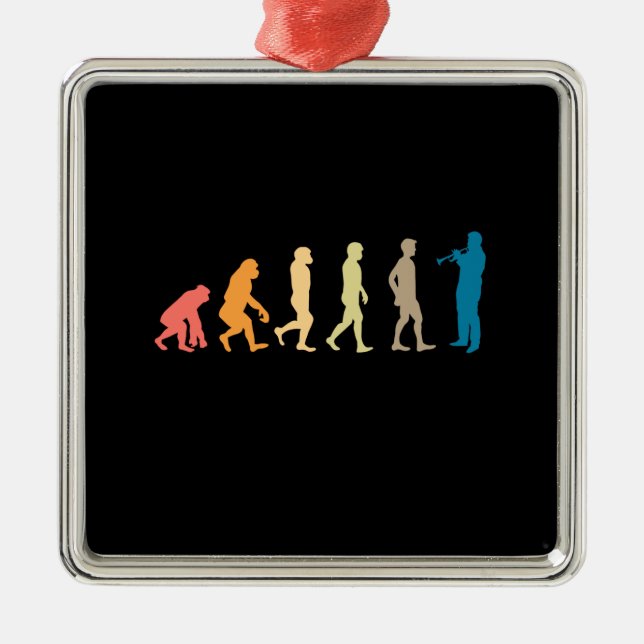 Trumpet Evolution Metal Tree Decoration (Front)