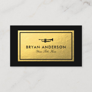 Trumpet - Faux Gold Foil Business Card