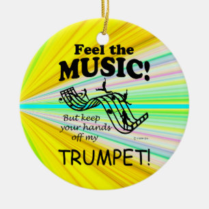 Trumpet Feel The Music Ceramic Tree Decoration