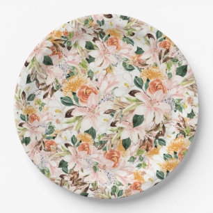 Trumpet Flower Paper Plate