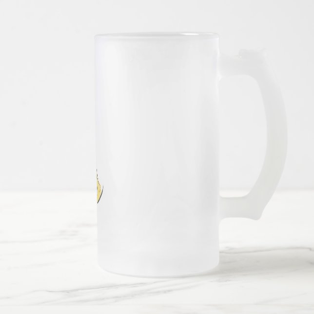 Trumpet Frosted Glass Beer Mug (Right)