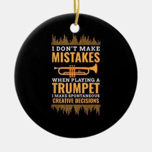Trumpet Funny Musician Band Player Trumpeter Gift Ceramic Tree Decoration