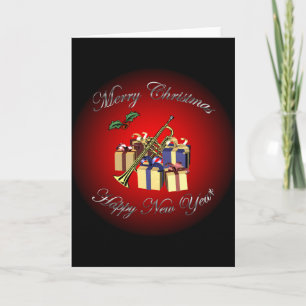 Trumpet~ Gifts  “Merry Christmas & Happy New Yea Holiday Card